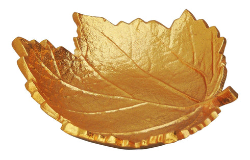 Brass Decorative Gold Plated Leaf Bowl 0.186kg